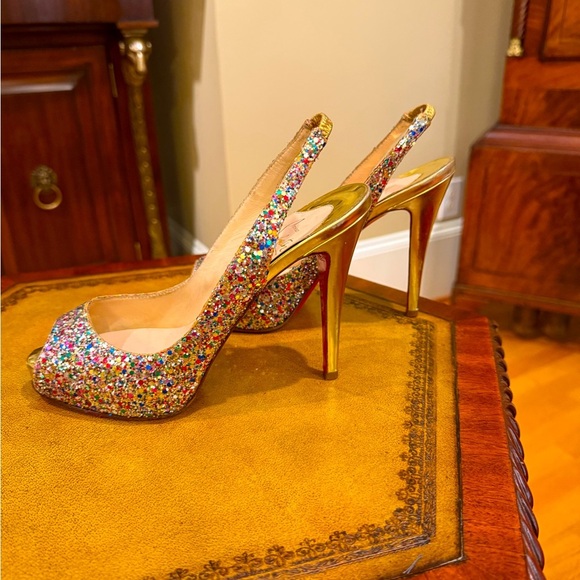 CHRISTIAN LOUBOUTIN 
Glitter No Prive 120 Pumps size 38 UK 4” Heel MSRP $895 - Picture 6 of 15